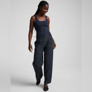 Beyond Yoga Status Wide Leg Trouser 31" in Nocturnal Navy